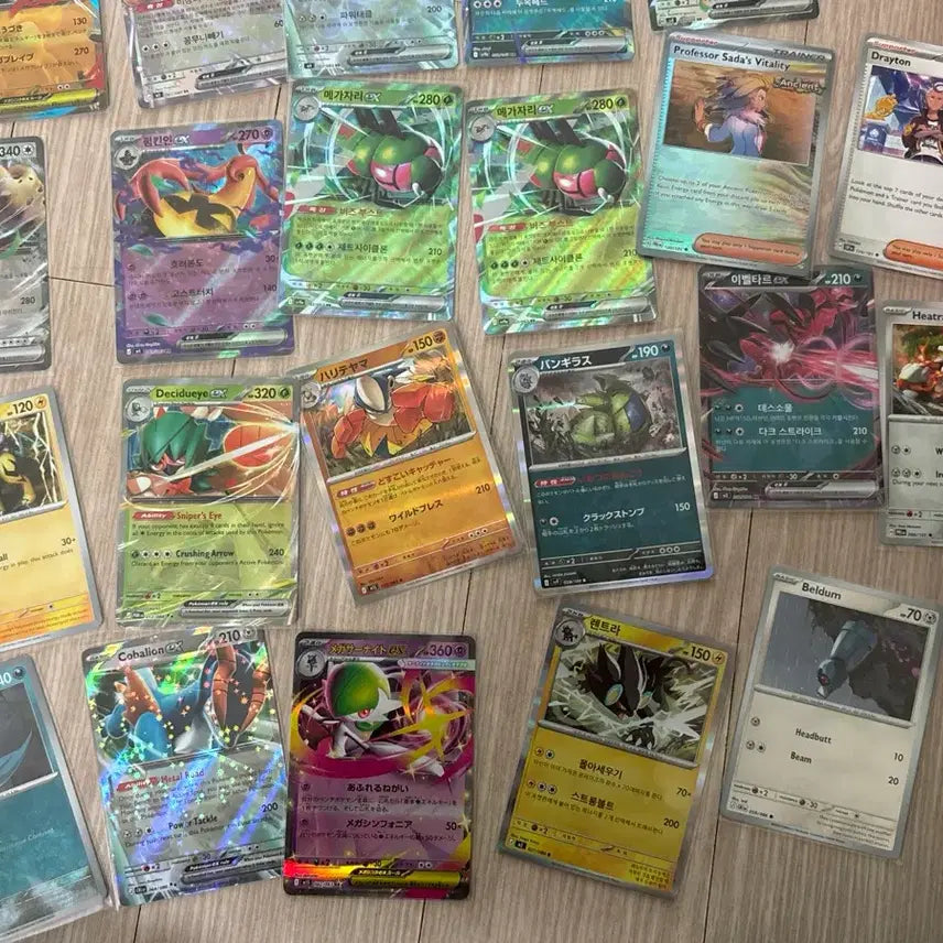 [BUNJANG] Pokemon TCG Japanese, English, Korean RR & EX Cards Bundle (30+) / 포켓몬카드 일어판& 영어판& 국문판 RR &EX 일괄 약 30개이상