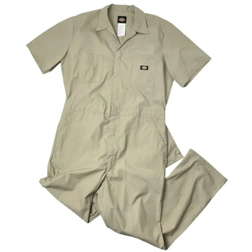 [BUNJANG] Dickies Workwear Jumpsuit Short Sleeve Beige / 디키즈 워크웨어 작업복 반팔 점프수트 베이지