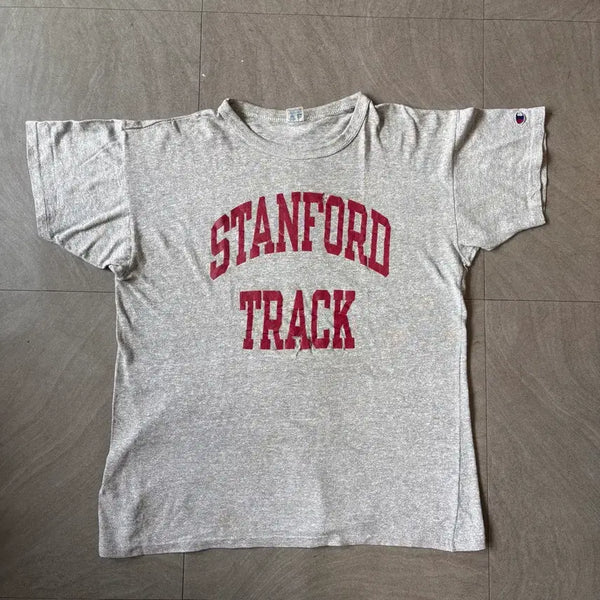 [BUNJANG] 1980s Champion Gray Short Sleeve T-Shirt - Men's L / 80년대 미국 생산 챔피온 그레이 반팔 티셔츠