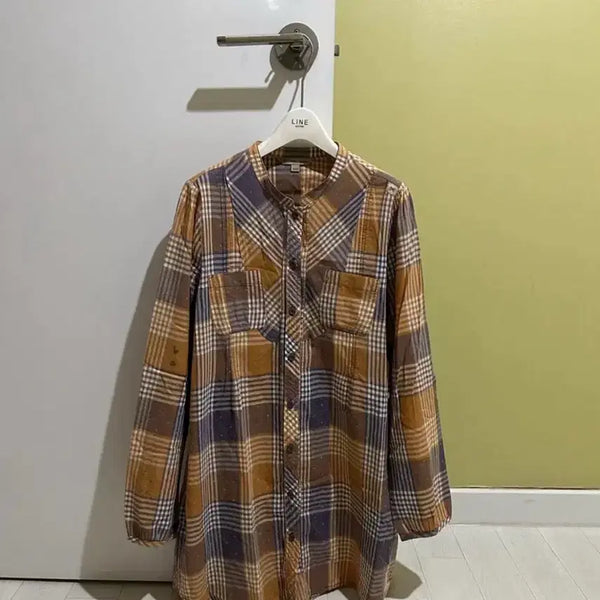 [BUNJANG] Thursday Island Checked Cotton Blouse / 써스데이아일랜드