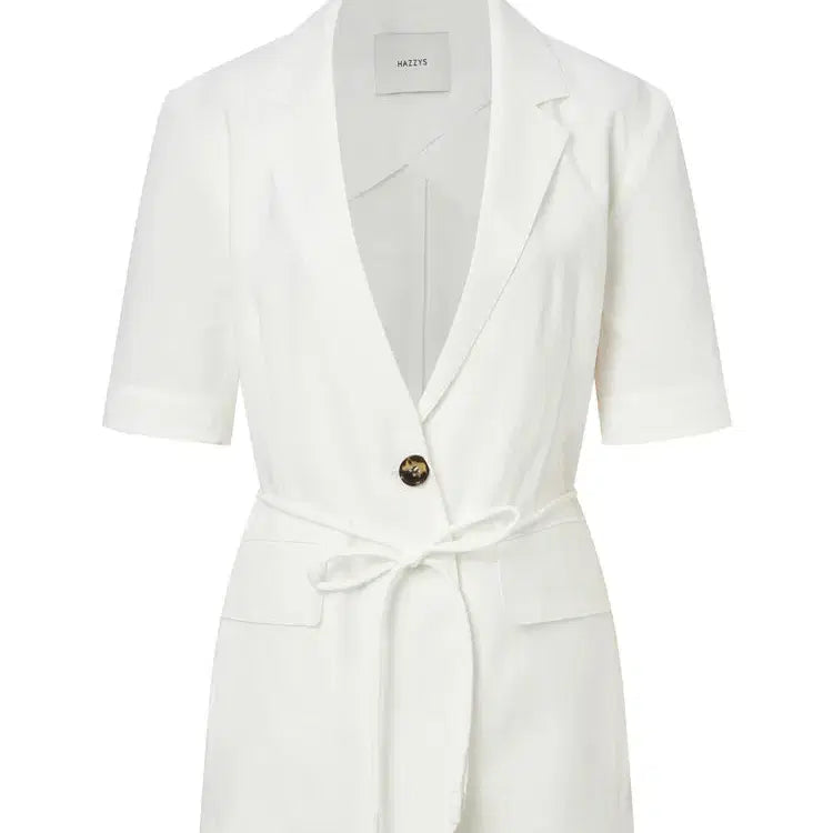 [BUNJANG] Hazzys Women's White Short-Sleeve Jacket / 헤지스 여성 화이트 반팔 자켓 85 90 95 새제품