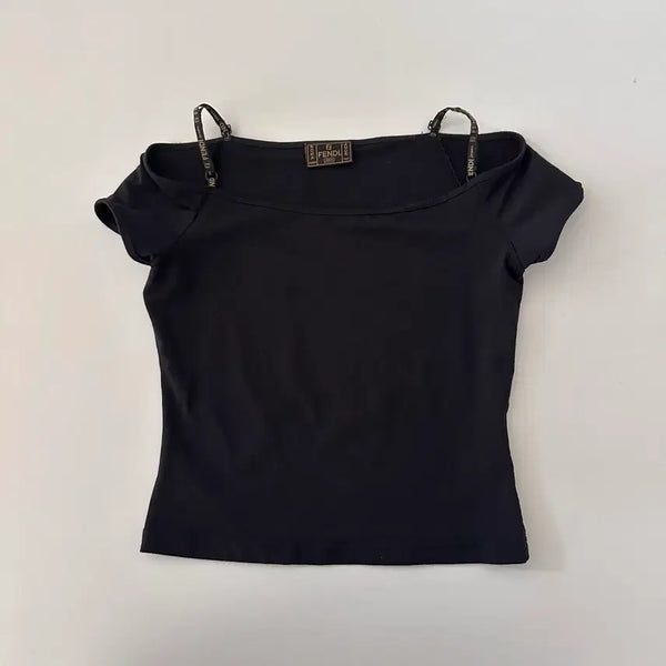 [BUNJANG] Fendi Off-Shoulder Short-Sleeve T-Shirt / 펜디 fendi 오프숄더 반팔 티셔츠