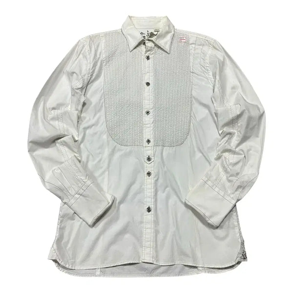 [BUNJANG] Diesel Vintage Pleated White Women's Shirt / (바배) 디젤 빈티지 플리츠 화이트 여성 셔츠