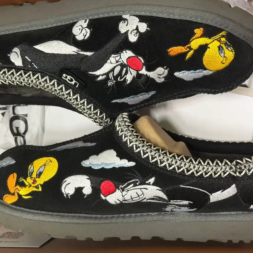 [BUNJANG] Palace x Ugg x Looney Tunes Tasman Black Slippers (US 8/9W) / 팔라스X어그X루니툰 타스만 블랙(US8/US9W)260