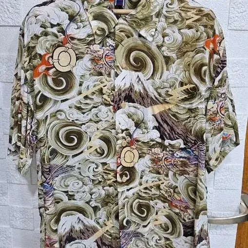 [BUNJANG] Kearney House Pattern Short Sleeve Shirt Medium / Kearney House 용 패턴 반팔 셔츠 M