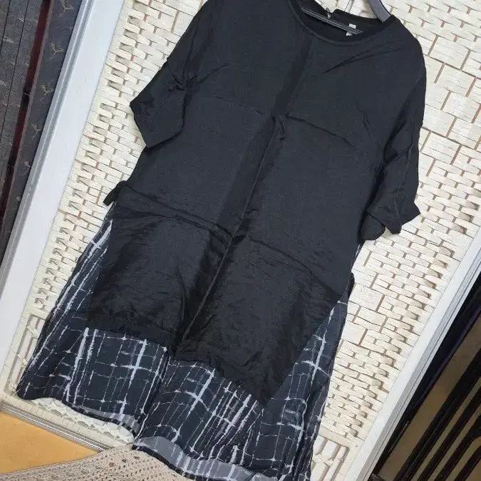 [BUNJANG] Inkyun Sarang L Black Linen Dress / 미사용!인견사랑인견원피스L 77~날씬88