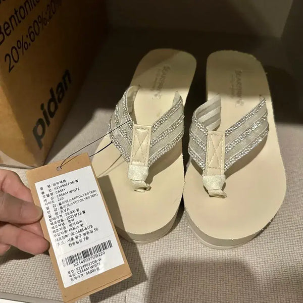 [BUNJANG] BearPaw Cream White Flip-Flops / 베어파우 쪼리 크림 화이트 225