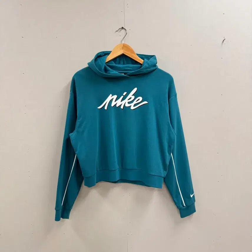 [BUNJANG] Nike Semi-Crop Hoodie Teal / 여성 80 S / 나이키 세미크롭 후드티 청록