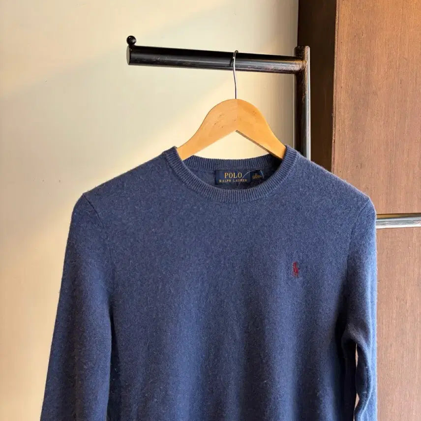 [BUNJANG] Polo Ralph Lauren Blue Merino Wool 100% Knit Sweater / 17389 - 폴로 랄프로렌 블루 울 니트 (메리노 울 100%)