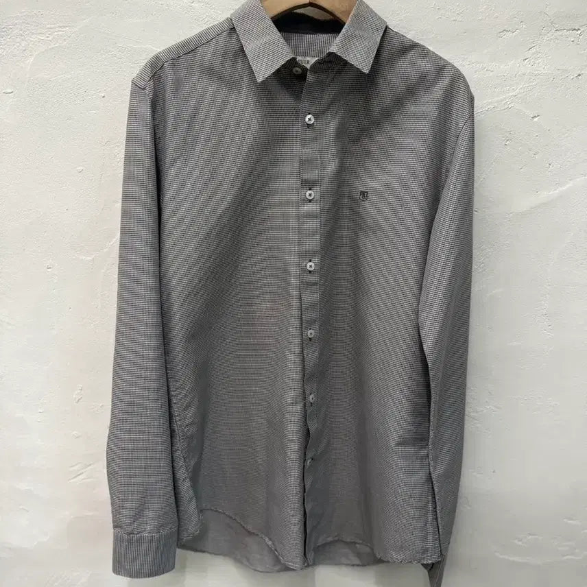 [BUNJANG] Breuer Men's Grey Pattern Long Sleeve Shirt Size 95 / 브뢰어 남 셔츠 그레이패턴/긴팔 95