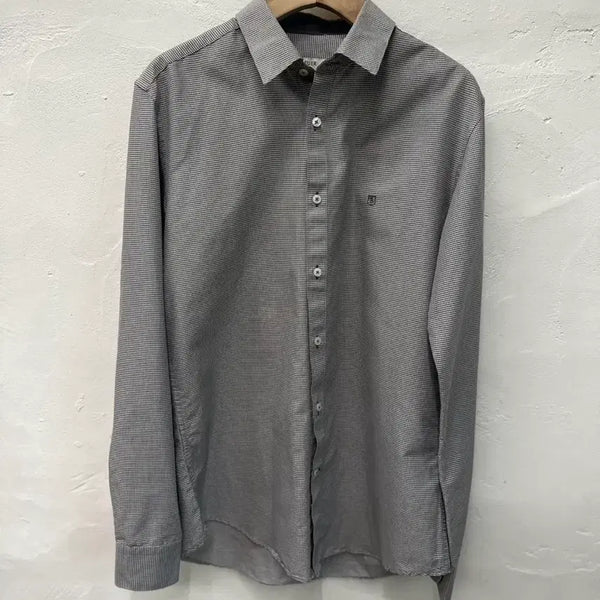 [BUNJANG] Breuer Men's Grey Pattern Long Sleeve Shirt Size 95 / 브뢰어 남 셔츠 그레이패턴/긴팔 95