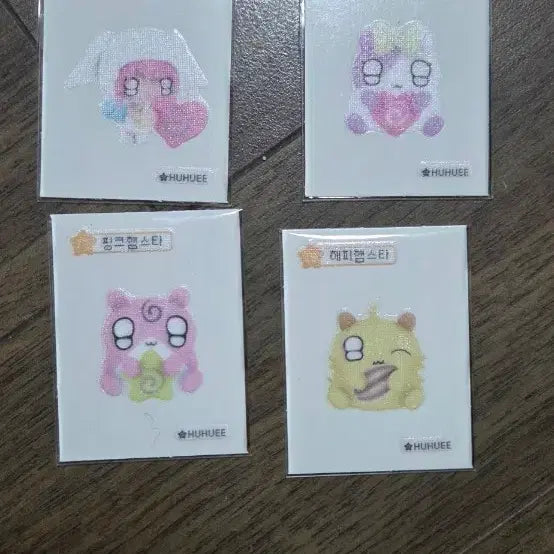 [BUNJANG] Hoohui 4 Types Hamster Pink Fairy Sticker Set / 후후이 띠부씰 4종 판매 햄스터 핑크페어리