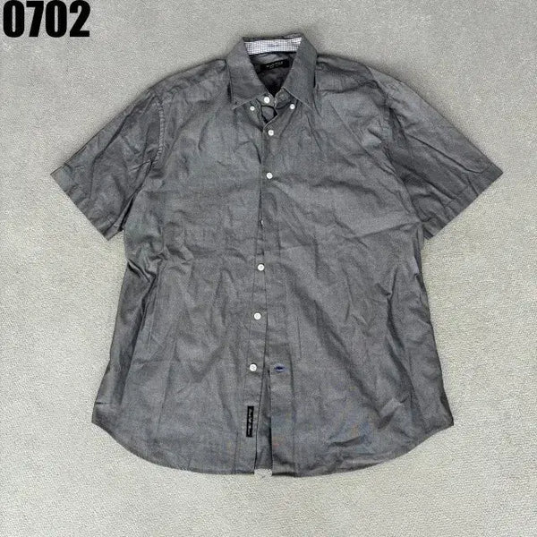[BUNJANG] Beanpole Men's Short Sleeve Shirt Grey 110 / 빈폴 셔츠 남성용 반팔 셔츠 그레이110