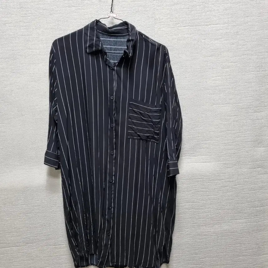 [BUNJANG] Striped Shirt Midi Dress / 자091 스트라이프 셔츠 미디 원피스