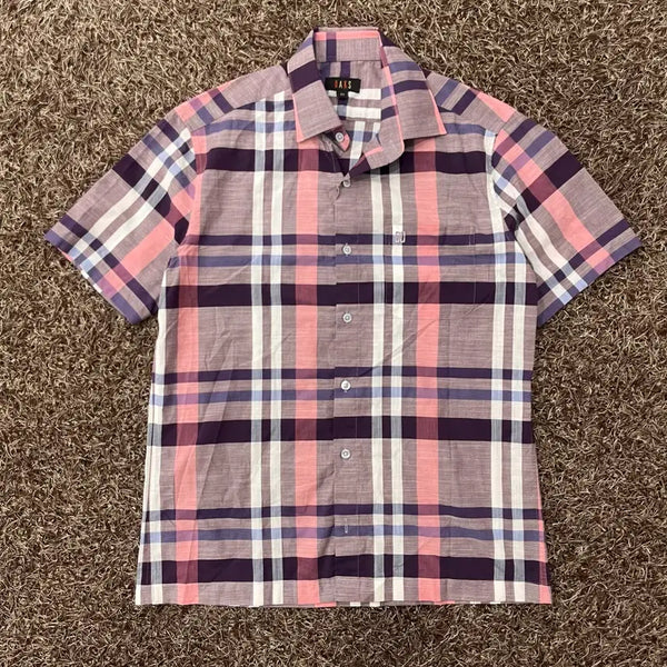 [BUNJANG] Daks 95 Check Short Sleeve Shirt / 95 닥스 체크 반팔 셔츠