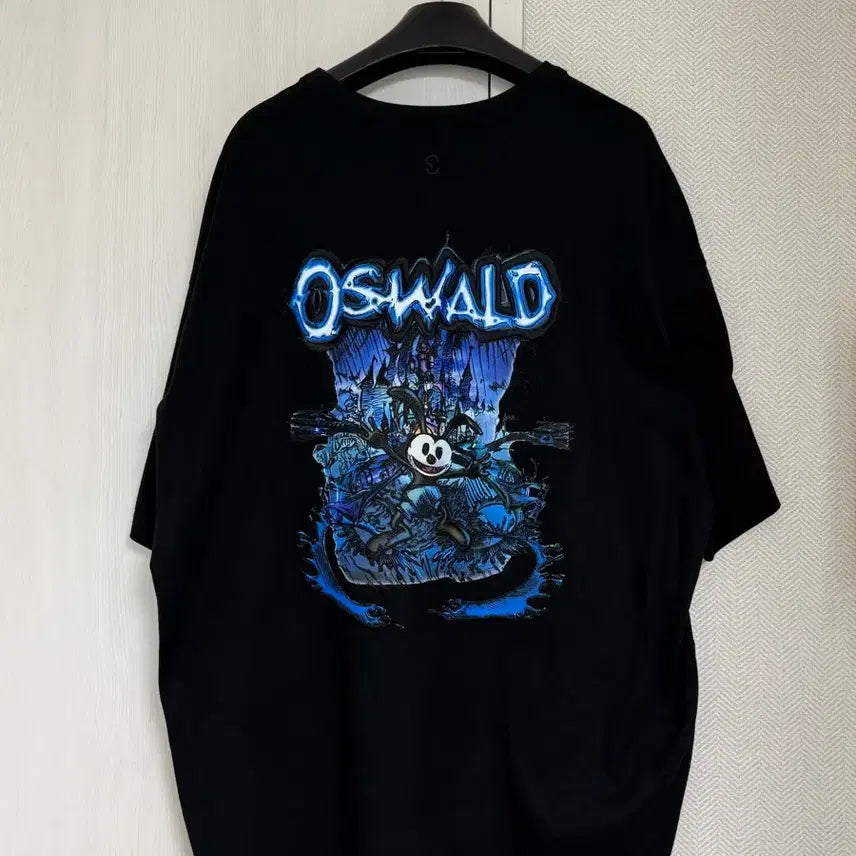 [BUNJANG] Songzio Oswald Embroidered Short Sleeve T-Shirt Black / (48) 송지오 오스왈드 자수 반팔 티셔츠 블랙