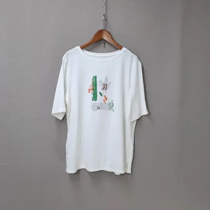 [BUNJANG] Cotton Modal Spandex Printed T-Shirt / 면 모달 스판 프린팅 티셔츠
