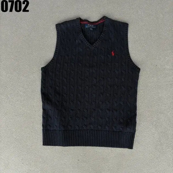 [BUNJANG] Polo Ralph Lauren Cable Knit Vest Navy L / 폴로 랄프로렌 케이블 니트 조끼 네이비 L