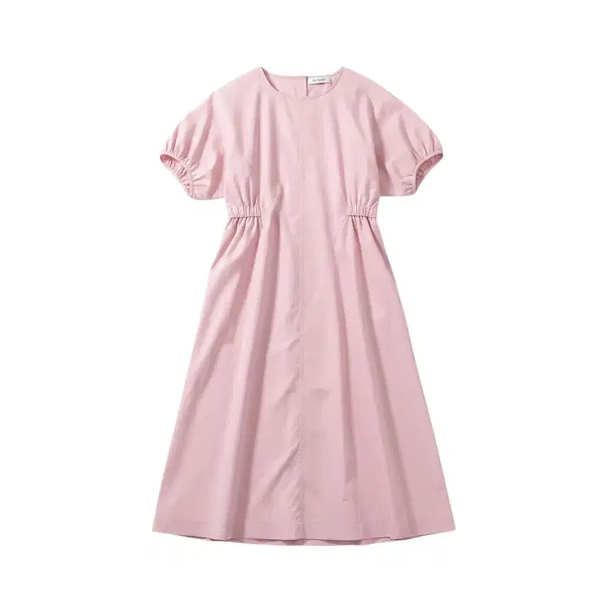 [BUNJANG] Women's Flower Puff Sleeve Dress with Back Elastic Band / 여성XL/ 플라워 뒷밴딩 퍼프소매 원피스PK 32-28