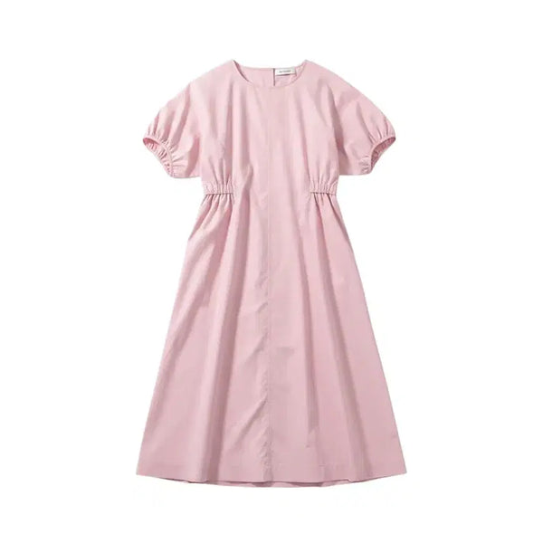 [BUNJANG] Women's Flower Puff Sleeve Dress with Back Elastic Band / 여성XL/ 플라워 뒷밴딩 퍼프소매 원피스PK 32-28