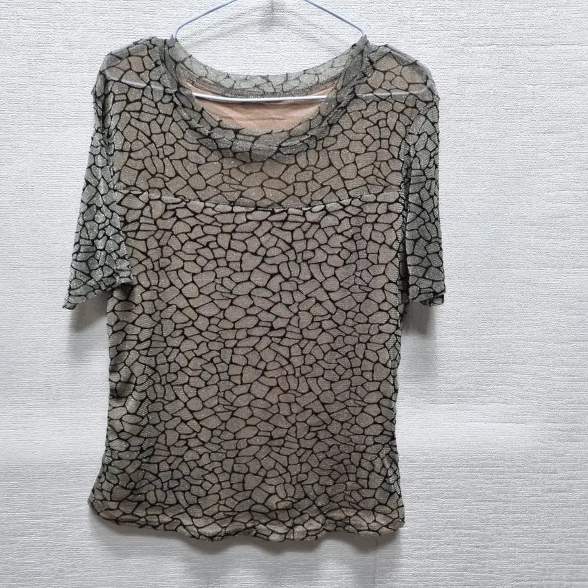[BUNJANG] Unique Pattern Short Sleeve T-Shirt - Size L / 자093 반팔 티셔츠