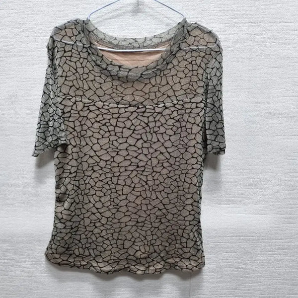[BUNJANG] Unique Pattern Short Sleeve T-Shirt - Size L / 자093 반팔 티셔츠
