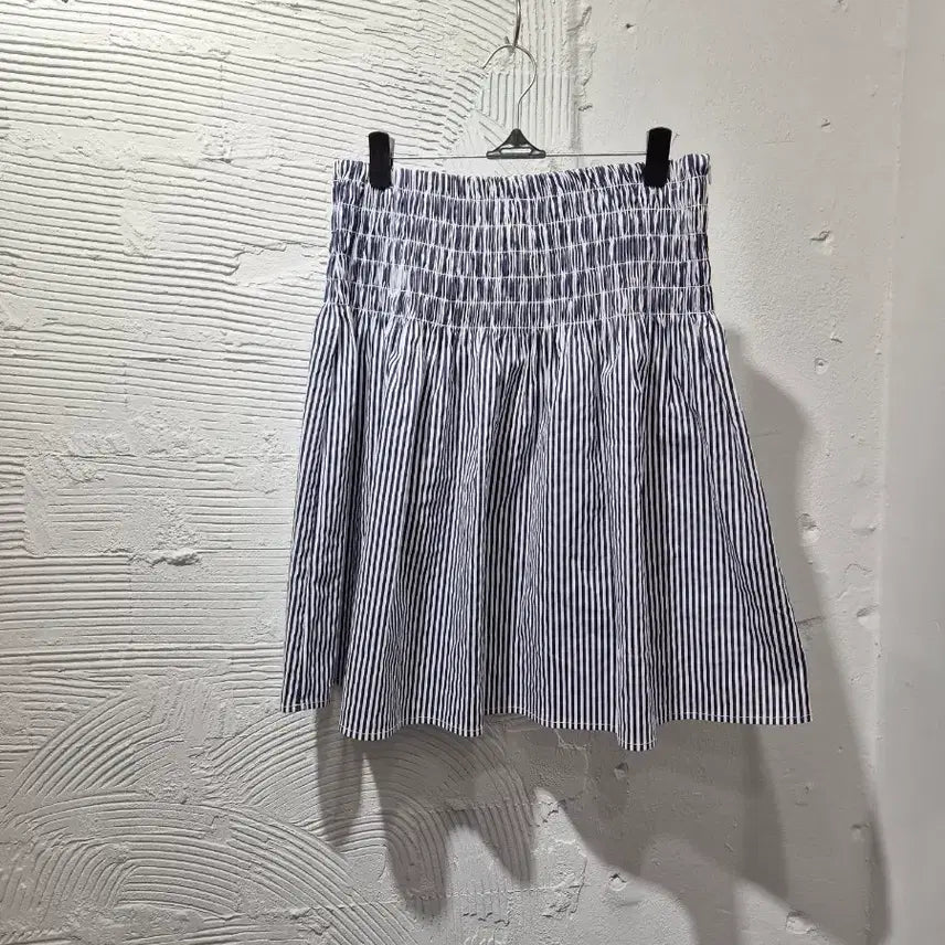 [BUNJANG] Dearlist Striped Waist Banding Midi Skirt / 디어리스트 허리밴딩 스트라이프 스커트