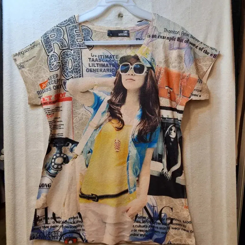 [BUNJANG] Love Moschino Printed Short Sleeve T-Shirt XL / 러브모스키노 프린팅 반팔 티셔츠