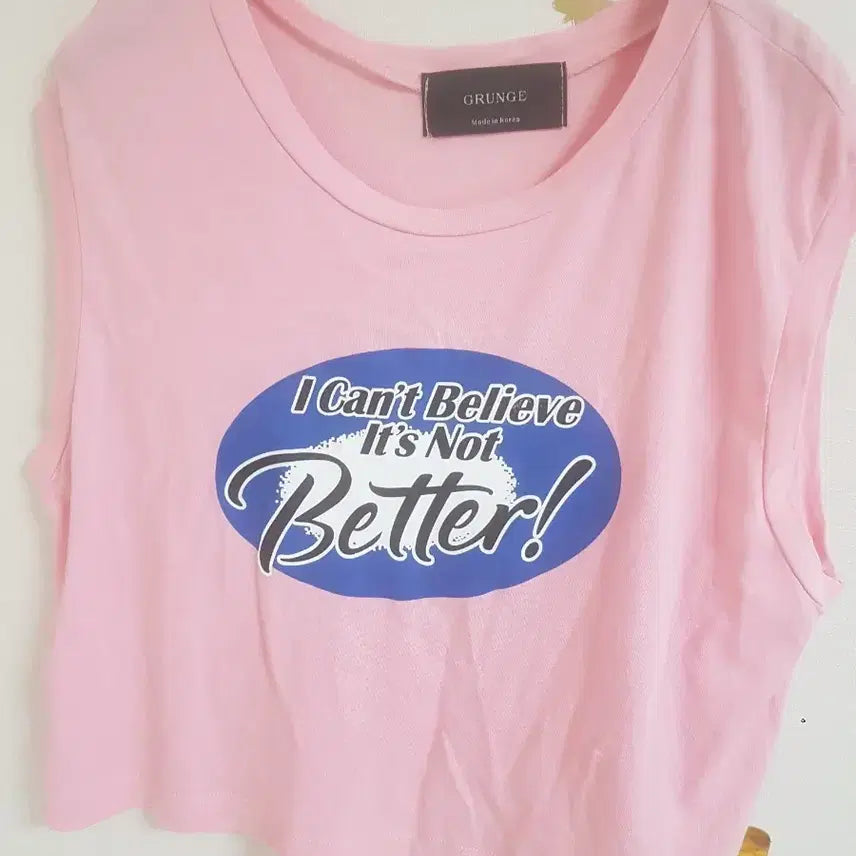[BUNJANG] Pink Cropped Tank Top (Size 66) / 핑크색 크롭 나시티(66)