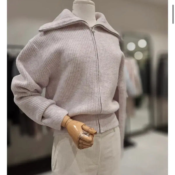 [BUNJANG] She's Miss Wool Blend Wide Collar Zip-Up Cardigan (Size 55) / 1번입은새제품무방 정가20만원대구매 쉬즈미스  울혼방 와이드카라집업가디건