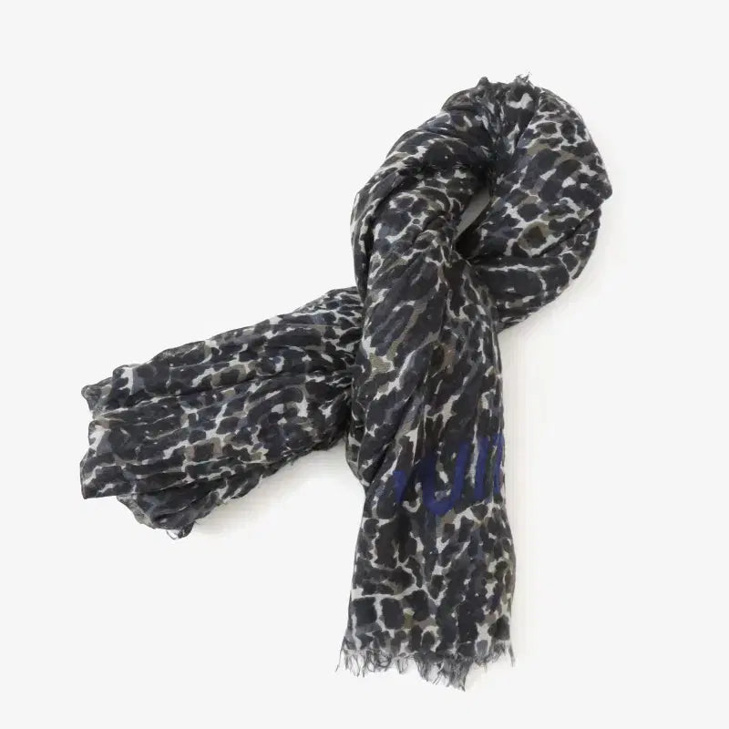 [BUNJANG] Louis Vuitton Leopard Logo Black Scarf / (정품)루이비통 레오파드 로고 블랙 스카프