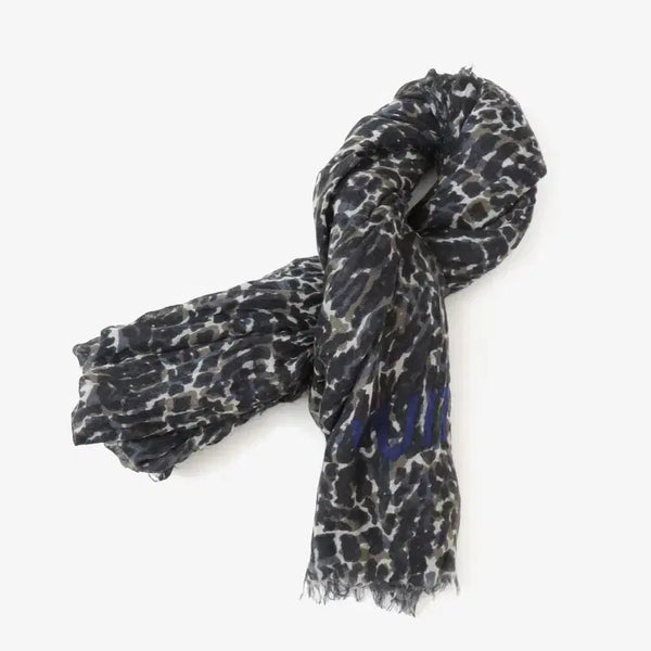 [BUNJANG] Louis Vuitton Leopard Logo Black Scarf / (정품)루이비통 레오파드 로고 블랙 스카프