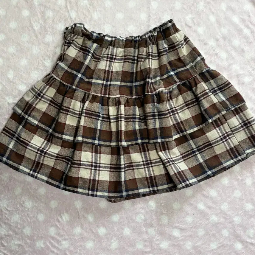 [BUNJANG] Vintage Latte Gyaru Check Skirt - Brown / 빈티지 라떼갸루 체크스커트 캉캉 리즈리사 브라운 서냥 스너그 stc