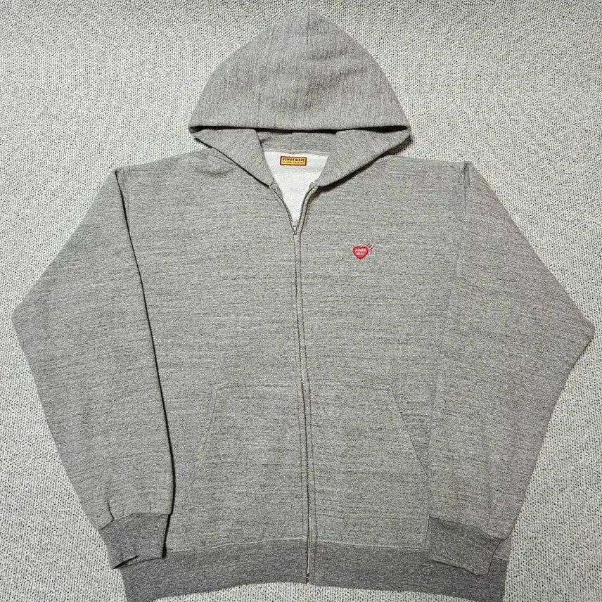 [BUNJANG] Human Made Grey Full Zip Hoodie L Size / [L 사이즈] 휴먼메이드 그레이 후드 집업
