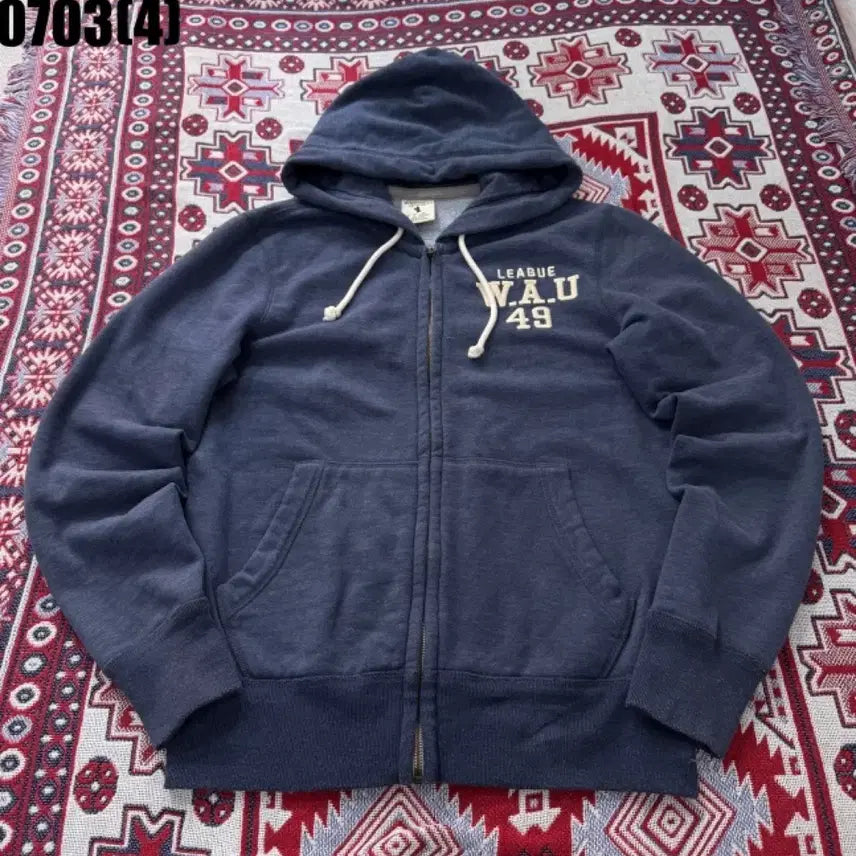 [BUNJANG] W.A.U 49 Hoodie Zip-Up Navy / W.A.U 49 후드 집업 네이비
