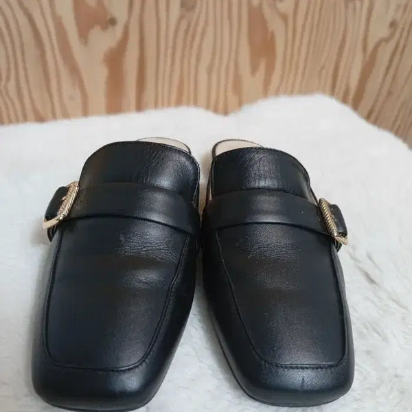[BUNJANG] SUECOMMA BONNIE Black Leather Buckle Mules / 슈콤마보니 블랙 가죽 버클 뮬 360