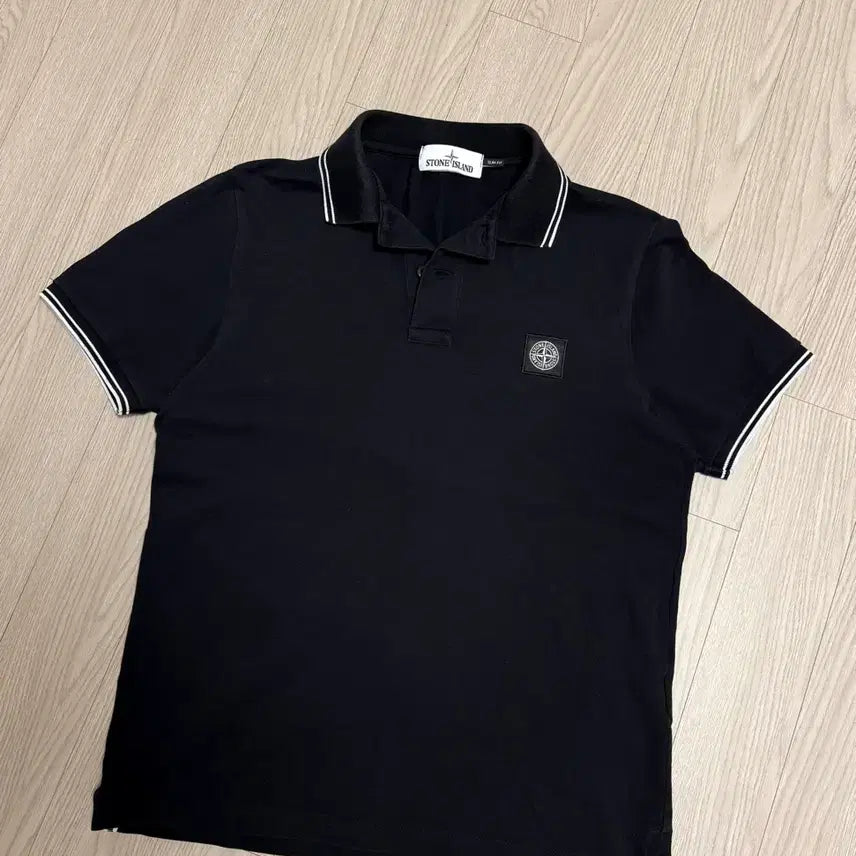 [BUNJANG] Stone Island PK Collar Slim Fit Short Sleeve T-Shirt Black Size M / 스톤아일랜드 PK카라 슬림핏 반팔티셔츠 블랙컬러 M사이즈
