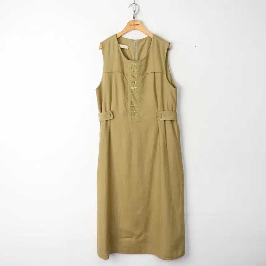 [BUNJANG] LeeSae Linen 100% Green Dress / 66/이새 린넨100 원피스