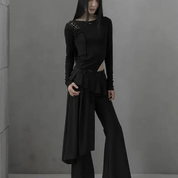 [BUNJANG] Fluid Layered Skirt Pants / Fluid Layered Skirt Pants