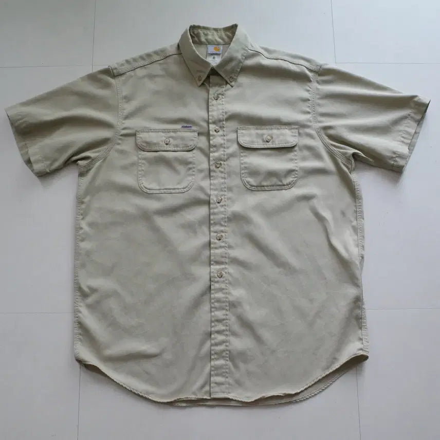 [BUNJANG] Carhartt Vintage Twill Short Sleeve Work Shirt L / 02년 칼하트 빈티지 트윌 반팔 워크셔츠 L