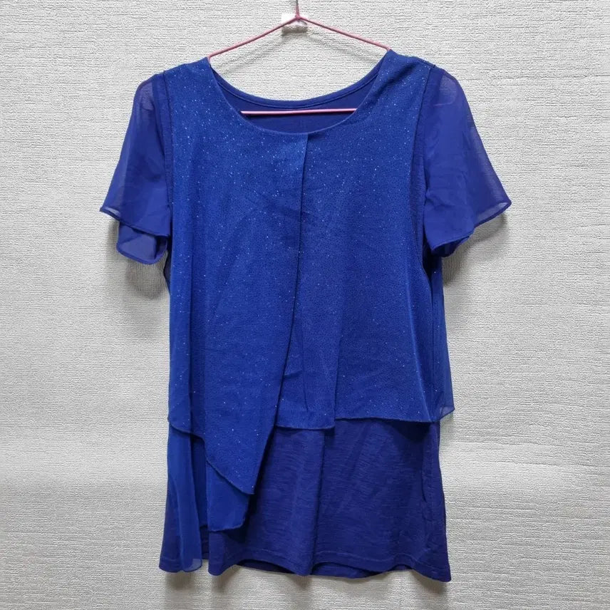 [BUNJANG] Chiffon Short-Sleeve Blouse / 자097 쉬폰 반팔 블라우스