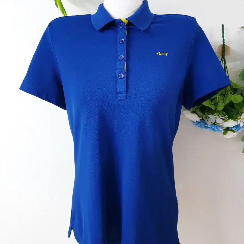 [BUNJANG] Louis Castel Women's Dark Blue Golf Polo T-Shirt Size 105 / 루이까스텔 깊은바다색 여성빅사이즈골프 카라반팔티 105 다크블루