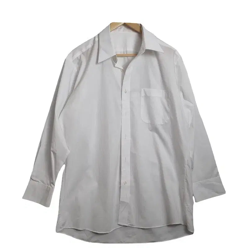 [BUNJANG] Men's Basic Long Sleeve White Shirt XL / JPN 화이트 남성 와이 셔츠 [XL] 남자 기본 긴팔 남방