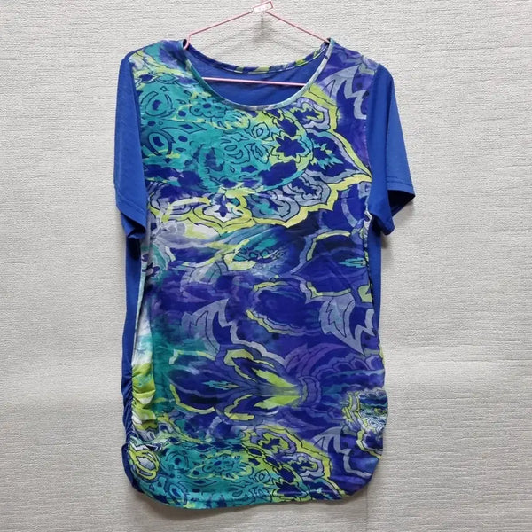 [BUNJANG] Colorful Pattern Short Sleeve T-Shirt - Size L / 자098 반팔 티셔츠