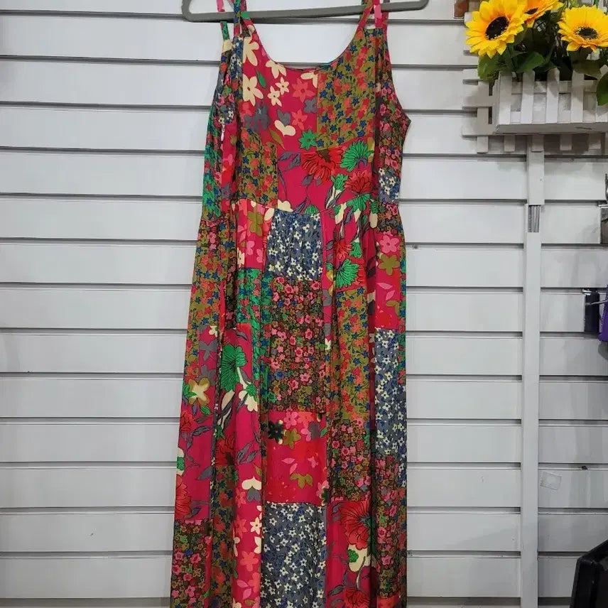 [BUNJANG] Women's Rayon Floral Pattern Long Dress / #여성의류화려한 플라워 패턴이 돋보이는 롱 인견 원피스