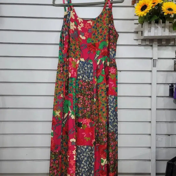 [BUNJANG] Women's Rayon Floral Pattern Long Dress / #여성의류화려한 플라워 패턴이 돋보이는 롱 인견 원피스