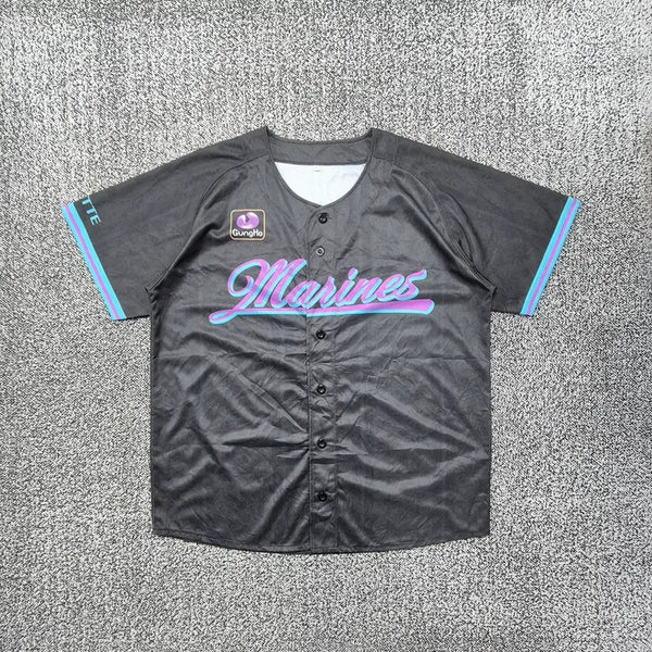 [BUNJANG] Vintage Lotte Giants 2025 Black Summer Week Baseball Jersey / 빈티지9. 지바 롯데 마린즈 2025 블랙 서머 위크 야구 유니폼