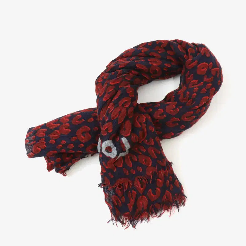 [BUNJANG] Louis Vuitton Leopard Logo Red Scarf / (정품)루이비통 레오파드 로고 레드 스카프