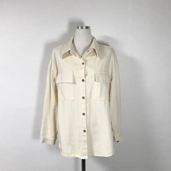 [BUNJANG] Women's Ivory Blouse Shirt / 여성 아이보리남방셔츠F호호상점