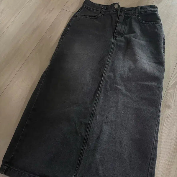 [BUNJANG] Black Up Slim Fit Denim Long Skirt (Size S) / 블랙업 롱스커트 S